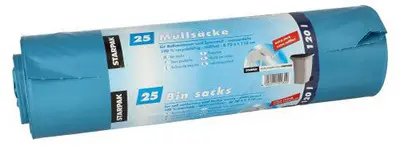 STARPAK Sac poubelle LDPE, 120 litres, transparent