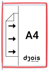 djois by tarifold Poche à pivot, A4, rouge