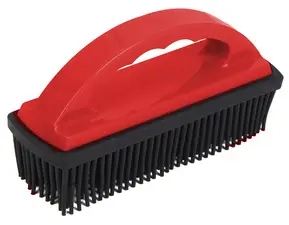 IWH Brosse en caoutchouc pour poils d'animaux, rouge