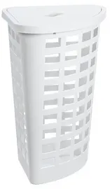 plast team Panier à linge BOSTON, 54 litres, d'angle, blanc