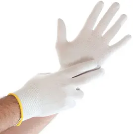 HYGOSTAR Gant à mailles fines Ultra Flex, en nylon, M, blanc