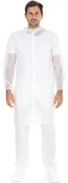 HYGOSTAR Blouse visiteur à fermeture autoagrippante, blanc