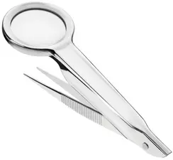 FIRST AID ONLY Pince précelle avec loupe, argent