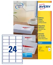 AVERY Etiquette d'adresse jet d'encre, 63,5 x 38,1 mm, blanc