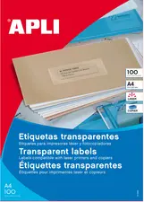 APLI Etiquettes adresse transparentes, 70 x 37 mm