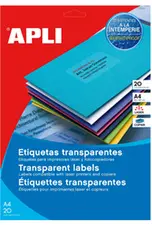 APLI Etiquettes adresse transparentes, 63,5 x 38,1 mm