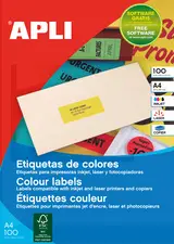 APLI Etiquette d'adresse, 70 x 35 mm, vert fluo