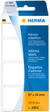 HERMA Etiquette d'adresse, 67 x 35 mm, plié en zigzag, blanc