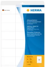 HERMA Etiquette d'adresse, 38,1 x 21,2, blanc