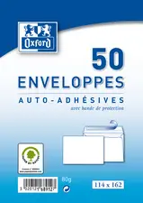 Oxford Enveloppes Velin, C6, blanc, sans fenêtre