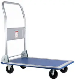 pavo Chariot à plate-forme, capacité: 150 kg, noir/bleu