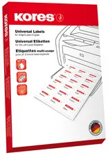 Kores Etiquette universelle, diamètre: 24 mm, blanc