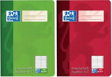 Oxford Vokabelheft mit Register, DIN A5, 2-spaltig, 48 Blatt