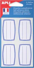 APLI Etiquettes pour livre, 33 x 53 mm, lignées, blanc/bleu
