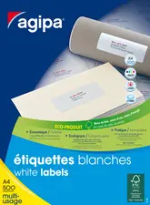 agipa Etiquette universelle, 38 x 21,2 mm, blanc