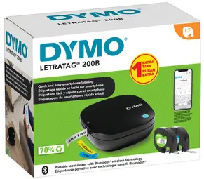 DYMO Etiqueteuse Bluetooth "LetraTag LT 200B", pack promo