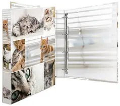 HERMA Classeur à anneaux "chats", A4, mécanisme à 4 anneaux