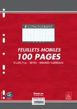 CONQUERANT SEPT Feuillets mobiles 210 x 297 mm, seyès