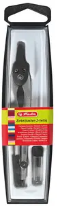 herlitz Boîte de compas 2 pièces, noir