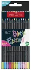 FABER-CASTELL Crayon de couleur Black Edition, étui de 12