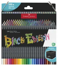 FABER-CASTELL Crayon de couleur Black Edition, étui de 100