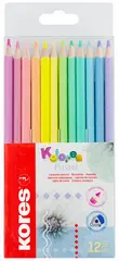 Kores Crayon de couleur "Kolores Pastel", étui carton de 12