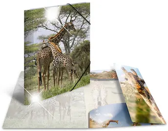 HERMA Chemise à élastiques "girafe", PP Glossy, A3