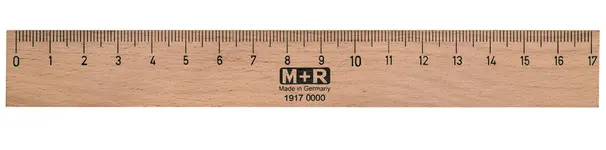 M+R Règle en bois, 400 mm, hêtre, avec insert métallique