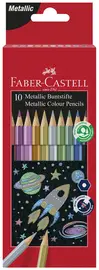 FABER-CASTELL Crayons de couleur hexagonaux métallique, étui