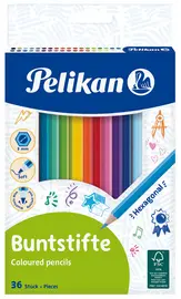 Pelikan Crayon de couleur hexagonal mince, étui de 36