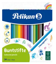 Pelikan Crayons de couleur standard, étui en carton de 24,