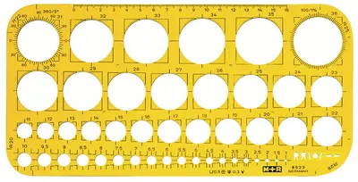 M+R Trace-cercles 1-36 mm, jaune transparent