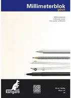 kangaro Bloc de papier millimétré, A3, 80 g/m2, 25 feuilles