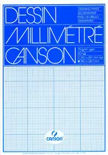 CANSON Bloc de papier millimétré, A4, 90 g/m2, bleu