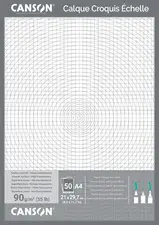 CANSON Papier calque pour dessin technique, A4, 90/95 g/m2