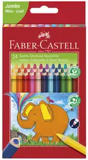 FABER-CASTELL Crayons de couleur triangulaire Jumbo, étui 24