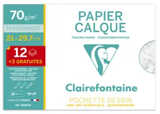 Clairefontaine Papier calque, A4, 70 g/m2, pack promo
