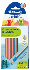 Pelikan Crayon de couleur triangulaire griffix, étui de 9
