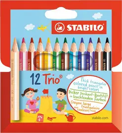 STABILO Crayon de couleur triangulaire Trio épais, court
