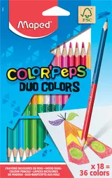 Maped Crayons bicolores COLOR'PEPS DUO, triangulaire, étui