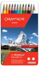 CARAN D'ACHE Crayon de couleur PRISMALO Aquarelle, 12 pièces