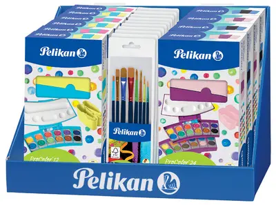 Pelikan Présentoir scolaire 770: boîte de peinture / pinceau