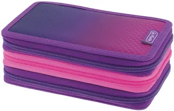 herlitz Etui scolaire TriCase "Dip Dye Pink", 31 pièces