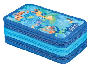 herlitz Étui scolaire triple "Jungle Safari", 31 pièces