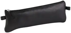 Clairefontaine Trousse plate, cuir noir