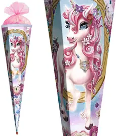 ROTH Schultüte "Einhorn Beauty", eckig, 850 mm, Glitter