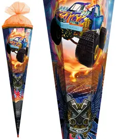 ROTH Schultüte "Monstertruck Fire", eckig, 850 mm