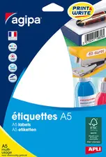 agipa Etiquette universelle, 210 x 148 mm, blanc