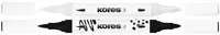 Kores Marqueur acrylique Duo, 2 pointes, noir/blanc