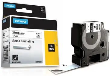 DYMO RHINO Etiquette industrielle auto-laminée noir/blanc